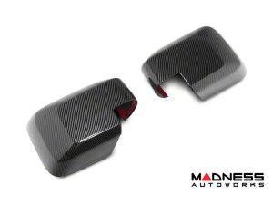 Ford Bronco Rear View Mirror Cover Set - Matte Carbon Fiber Finish - w/o 360 camera