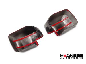 Ford Bronco Rear View Mirror Cover Set - Matte Carbon Fiber Finish - w/o 360 camera