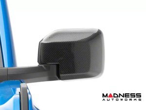Ford Bronco Rear View Mirror Cover Set - Matte Carbon Fiber Finish - w/o 360 camera