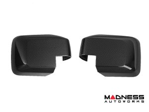 Ford Bronco Rear View Mirror Cover Set - Matte Carbon Fiber Finish - w/o 360 camera