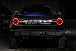 Ford Bronco Headlight Halo Kit - Front - ORACLE Lighting - ColorSHIFT w/DRL Bar, Base Headlights, w/No Controller - `21-`22