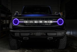 Ford Bronco Headlight Halo Kit - Front - ORACLE Lighting - ColorSHIFT w/DRL Bar, Base Headlights, w/No Controller - `21-`22