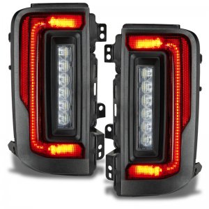 Ford Bronco LED Tail Lights - Rear - ORACLE Lighting - Flush Style, Tinted Lens, Black Series - Black - `21-`23