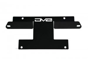 Ford Bronco License Plate Relocation Bracket - Front - DV8 Offroad - Micro-Texture Black Powder Coat - `21-`22