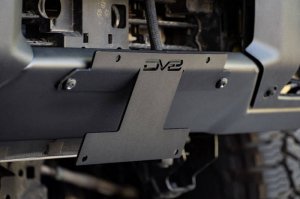 Ford Bronco License Plate Relocation Bracket - Front - DV8 Offroad - Micro-Texture Black Powder Coat - `21-`22