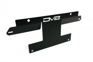 Ford Bronco License Plate Relocation Bracket - Front - DV8 Offroad - Micro-Texture Black Powder Coat - `21-`22