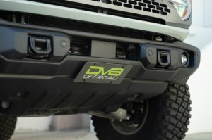 Ford Bronco License Plate Mount - Front - DV8 Offroad - Slanted - Black - 2021