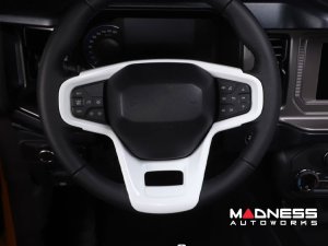 Ford Bronco Steering Wheel Trim Cover - Gloss White