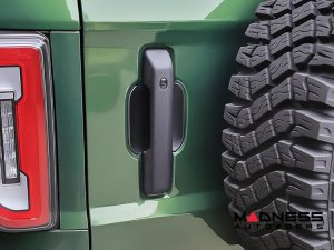 Ford Bronco Door Handle Cover Kit - 4 Door Handle Covers + Door Bowl Inserts - Gloss Black - Keyless Entry Version