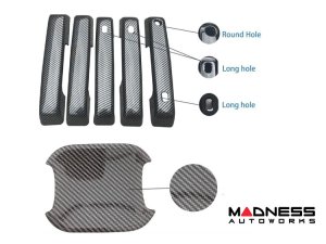  Ford Bronco Door Handle Cover Kit - 4 Door Handle Covers + 4 Door Bowl Inserts - Matte Carbon Fiber - 10 PCS - w/ Keyless Entry 