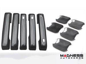  Ford Bronco Door Handle Cover Kit - 4 Door Handle Covers + 4 Door Bowl Inserts - Matte Carbon Fiber - 10 PCS - w/ Keyless Entry 