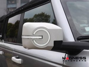 Ford Bronco Rear Mirror Cover - LED Gloss White