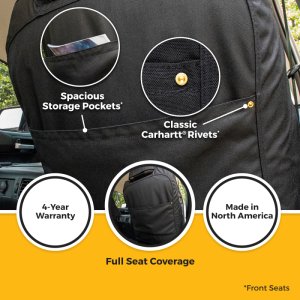 Ford Bronco Raptor Seat Cover - Front - Covercraft - Carhartt Super Dux SeatSaver - Black - `22-`24