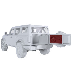 Ford Bronco Tailgate Subwoofer Enclosure - Rear - DS18 - 12in Loaded IXS12.4D - `21-`25