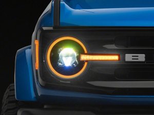 Ford Bronco LED Headlights - Raxiom - LED Halo with Amber Backlight - `21-`26