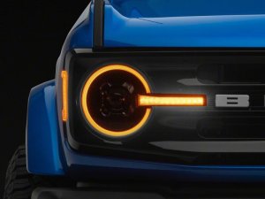 Ford Bronco LED Headlights - Raxiom - LED Halo with Amber Backlight - `21-`26