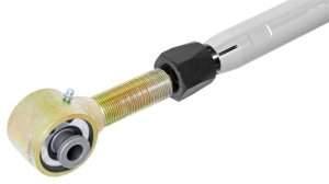 Ford Bronco Control Arm Set - Rear Upper - RockJock - RockNut Billet Aluminum Johnny Joint, Double Adjustable - Clear Anodized / Gold Zinc - `21-`27