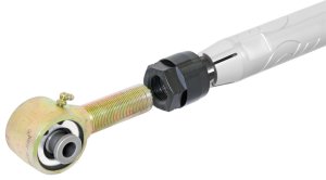 Ford Bronco Control Arm Set - Rear Lower - RockJock - RockNut Billet Aluminum Johnny Joint, Double Adjustable - Clear Anodized + Gold Zinc - `21-`27