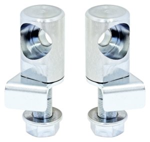 Ford Bronco Sway Bar End Link Mount Kit - Front Lower Control Arm - RockJock - Antirock Adjustable, 9/16-18 RH Thread - Clear Zinc - `21-`27