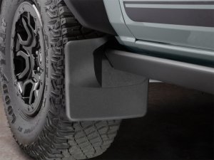 Ford Bronco Mud Flaps - Front - WeatherTech - No-Drill DigitalFit, QuickTurn Fastening System - Black - `21-`27