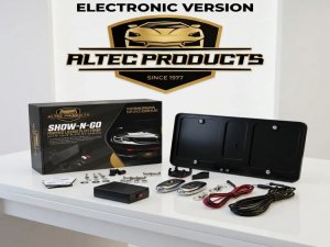 Front License Plate Mount - Powered Retractable Mount - SHOW-N-GO 