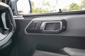 Ford Bronco Interior Door Handle Trim - Matte Carbon Fiber - 4 pcs Ford Bronco Interior Door Handle Trim - Matte Carbon Fiber - 4 pcs