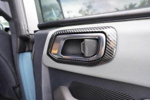 Ford Bronco Interior Door Handle Trim - Matte Carbon Fiber - 4 pcs Ford Bronco Interior Door Handle Trim - Matte Carbon Fiber - 4 pcs