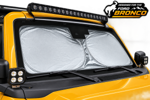 Ford Bronco Windshield Sunshade/ Reflector - BlackOut Sunshades - Foldable Double Circle Design Ford Bronco Windshield Sunshade/ Reflector - BlackOut Sunshades - Foldable Double Circle Design