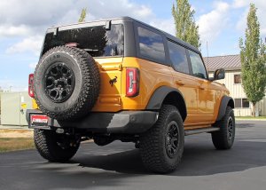 Ford Bronco Performance Exhaust - Cat Back - Axle Exit - Flowmaster - American Thunder - Black w/ Polished Tip