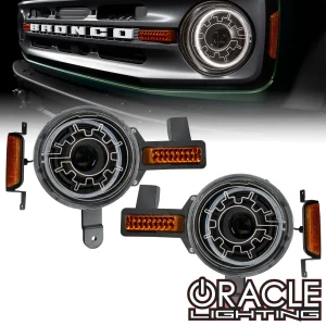 Ford Bronco Projector Headlights - ORACLE Lighting - Oculus Bi-LED with Heated Lenses - 2021