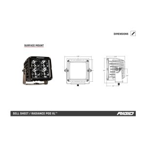 Rigid Industries D-XL Pro Series - Driving Light - 4in LED - (Pair)