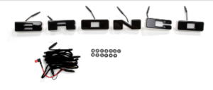 Ford Bronco Front Grille Letter Kit - LED - Illuminated - Black 