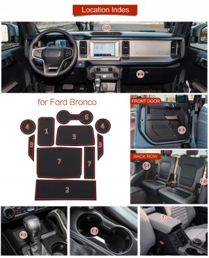 Ford Bronco Rubber Console Trim Kit - 2 Door