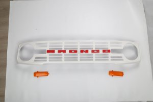 Ford Bronco Custom Grille - Retro Style - Gloss White Finish