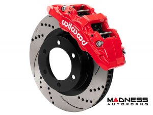 Ford Bronco Brake Conversion Kit - Wilwood AERO6-DM Front Brake Kit (Red Calipers / Drilled Rotors)