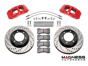 Ford Bronco Brake Conversion Kit - Wilwood AERO6-DM Front Brake Kit (Red Calipers / Drilled Rotors) Ford Bronco Brake Conversion Kit - Wilwood AERO6-DM Front Brake Kit (Red Calipers / Drilled Rotors)