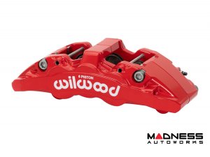 Ford Bronco Brake Conversion Kit - Wilwood AERO6-DM Front Brake Kit (Red Calipers / Plain Face Rotors)