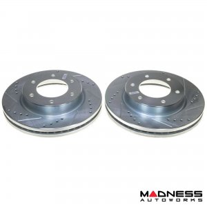 Ford Bronco Front Brake Rotor Set - Drilled + Slotted - Powerstop