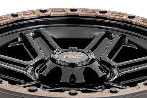 Rough Country 79 Series Wheel | One-Piece | Semi Gloss Black w/ Bronze Ring | 18x9 | 6x135 | 0mm