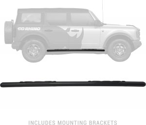 Ford Bronco Sidestep + Brkts - Go Rhino - 1000 Series Tex Blk - 2021