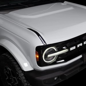 Ford Bronco LED Light Hood Limb Riser - Putco - Luminix DRL - White or Amber - `22-`24