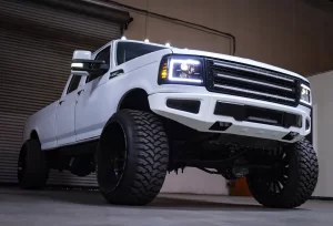 Ford Bronco Classic Headlights - AlphaRex - PRO-Series Halogen Projector - Black - `92-`96