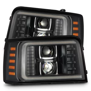 Ford Bronco Classic Headlights - AlphaRex - PRO-Series Halogen Projector - Black - `92-`96