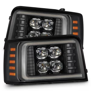 Ford Bronco Classic Headlights - AlphaRex - NOVA-Series - Black - `92-`96