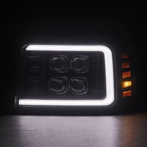 Ford Bronco Classic Headlights - AlphaRex - NOVA-Series - Black - `92-`96