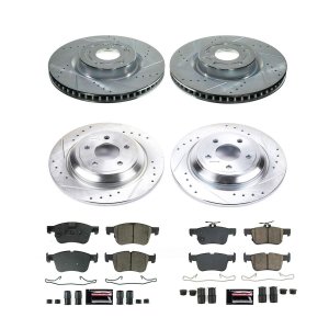 Ford Bronco Brake Kit - Front + Rear - PowerStop - Drilled & Slotted Rotors + Carbon-Fiber Ceramic Pads - `21-`22