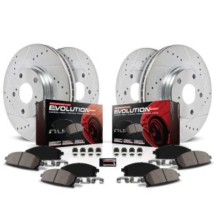 Ford Bronco Brake Kit - Front + Rear - PowerStop - Drilled & Slotted Rotors + Carbon-Fiber Ceramic Pads - `21-`22
