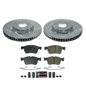 Ford Bronco Brake Kit - Front + Rear - PowerStop - Drilled & Slotted Rotors + Carbon-Fiber Ceramic Pads - `21-`22