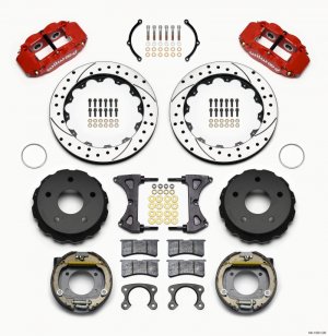 Ford Bronco Classic Brake Kit - Rear - Wilwood - Superlite 4R Drilled - Red - `65-`75