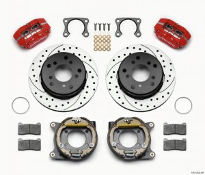 Ford Bronco Classic Brake Kit - Rear - Wilwood - Drilled - Red - `65-`77